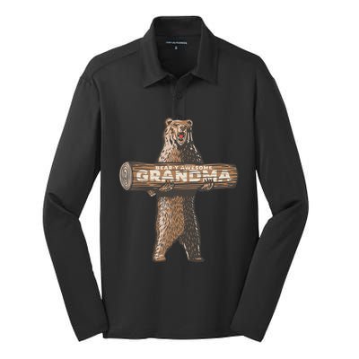 Awesome Grandma Funny Saying Fun Grandmother Silk Touch Performance Long Sleeve Polo