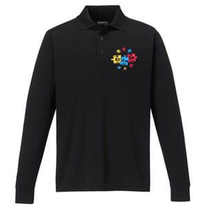 Autism Gift For Teachers Sped Periodic Table Elets Gift Performance Long Sleeve Polo