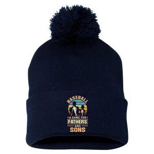 A Game For Fathers And Sons Fathers Day Baseball Pom Pom 12in Knit Beanie