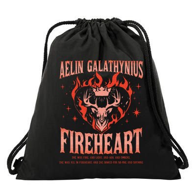Aelin Galathynius Fireheart She Was Fire. And Light And Ash Drawstring Bag