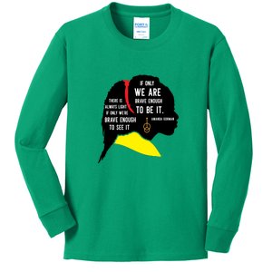 Amanda Gorman For Black History Month Gift Kids Long Sleeve Shirt