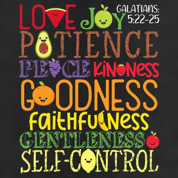 Awesome Galatians Fruit Of The Spirit Religious Verses 7 Panel Mesh Trucker Snapback Hat