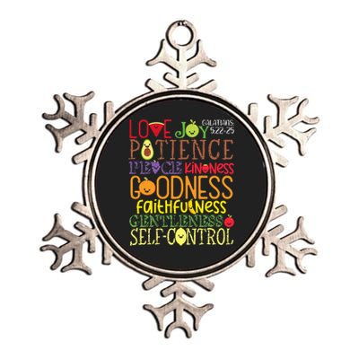 Awesome Galatians Fruit Of The Spirit Religious Verses Metallic Star Ornament