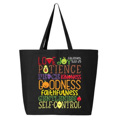 Awesome Galatians Fruit Of The Spirit Religious Verses 25L Jumbo Tote