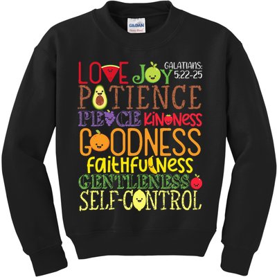Awesome Galatians Fruit Of The Spirit Religious Verses Kids Sweatshirt