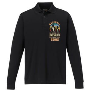 A Game For Fathers And Sons Fathers Day Baseball Performance Long Sleeve Polo