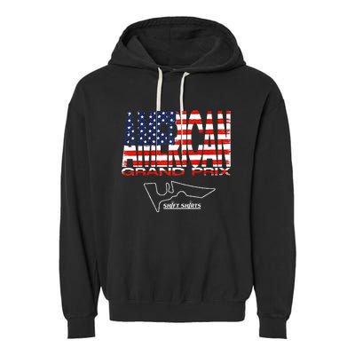 American Gp Flag Us Grand Prix (Cota) Inspired Garment-Dyed Fleece Hoodie