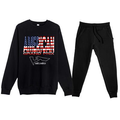 American Gp Flag Us Grand Prix (Cota) Inspired Premium Crewneck Sweatsuit Set