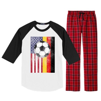 American Gery Flags Soccer Ball Players And Cool Gift Raglan Sleeve Pajama Set