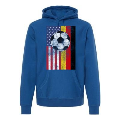 American Gery Flags Soccer Ball Players And Cool Gift Premium Hoodie