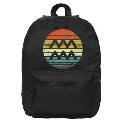 Aquarius Gifts Funny Retro Sunset Zodiac Sign Birthday 16 in Basic Backpack