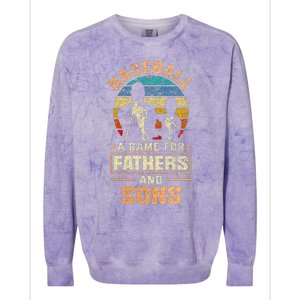 A Game For Fathers And Sons Fathers Day Baseball Colorblast Crewneck Sweatshirt