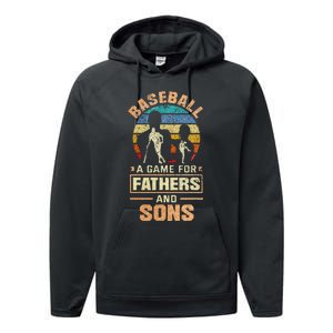 A Game For Fathers And Sons Fathers Day Baseball Performance Fleece Hoodie