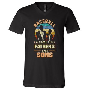 A Game For Fathers And Sons Fathers Day Baseball V-Neck T-Shirt