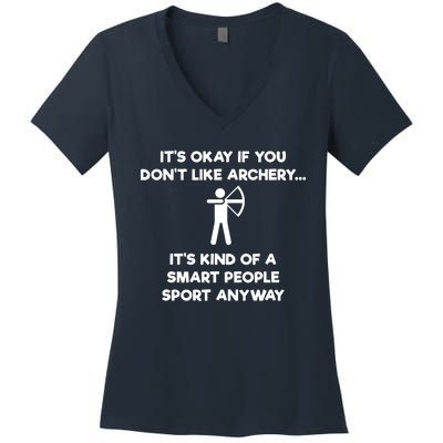 Archery Gift Funny Archery Smart People Women's V-Neck T-Shirt