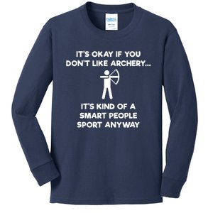 Archery Gift Funny Archery Smart People Kids Long Sleeve Shirt