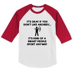 Archery Gift Funny Archery Smart People Kids Colorblock Raglan Jersey