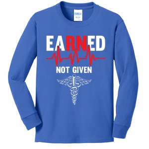 Awesome Gift For Nurses Heartbeats Earned Not Given Gift Kids Long Sleeve Shirt