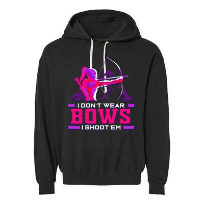 Archery Girl For Woman Archer Bow And Arrow Hunt Garment-Dyed Fleece Hoodie