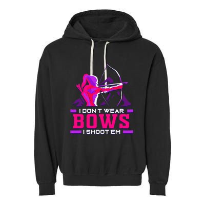 Archery Girl For Woman Archer Bow And Arrow Hunt Garment-Dyed Fleece Hoodie