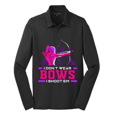 Archery Girl For Woman Archer Bow And Arrow Hunt Silk Touch Performance Long Sleeve Polo