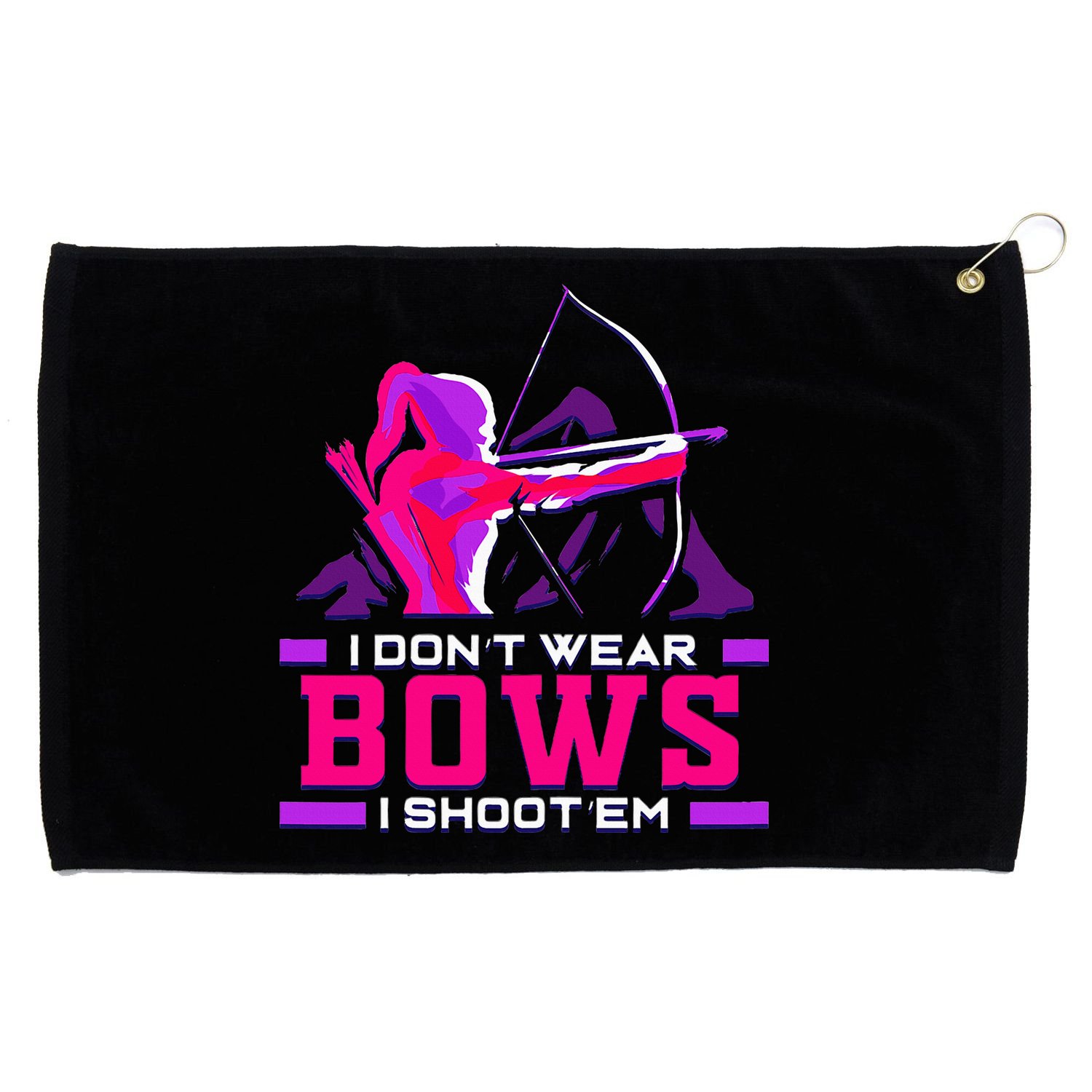 Archery Girl For Woman Archer Bow And Arrow Hunt Grommeted Golf Towel