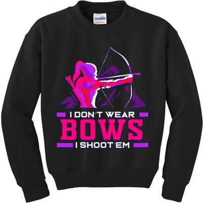 Archery Girl For Woman Archer Bow And Arrow Hunt Kids Sweatshirt