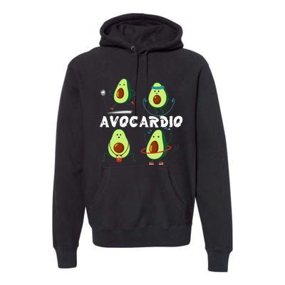 Avocardio, Gym Funny, Avocado Workout Premium Hoodie