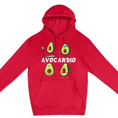 Avocardio, Gym Funny, Avocado Workout Premium Pullover Hoodie