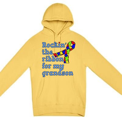 Autistic Grandson For Grandparents Premium Pullover Hoodie