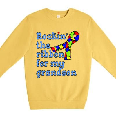 Autistic Grandson For Grandparents Premium Crewneck Sweatshirt