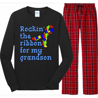 Autistic Grandson For Grandparents Long Sleeve Pajama Set