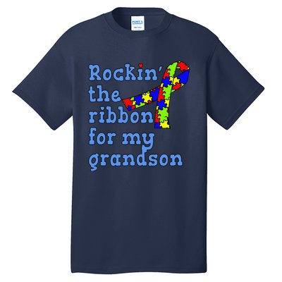 Autistic Grandson For Grandparents Tall T-Shirt