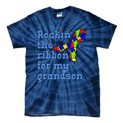 Autistic Grandson For Grandparents Tie-Dye T-Shirt