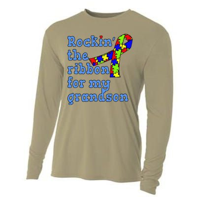 Autistic Grandson For Grandparents Cooling Performance Long Sleeve Crew