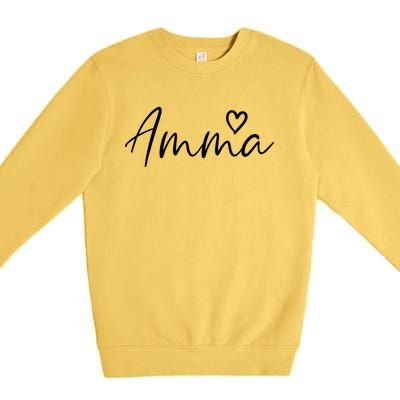 Amma Gifts For Women Grandma Heart MotherS Day Amma Premium Crewneck Sweatshirt