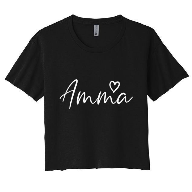 Amma Gifts For Women Grandma Heart MotherS Day Amma Crop Top