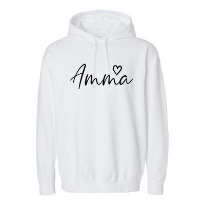 Amma Gifts For Women Grandma Heart MotherS Day Amma Garment-Dyed Fleece Hoodie