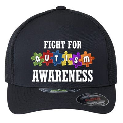 Autistic Gift Fight Utism Awareness Cool Gift Flexfit Unipanel Trucker Cap