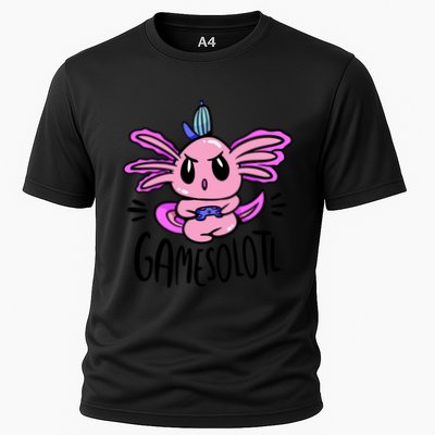 Axolotl Gamesolotl Funny Gamer Video Games Performance Shirt
