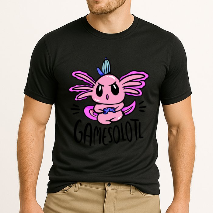 Axolotl Gamesolotl Funny Gamer Video Games Cooling Performance Crew T-Shirt