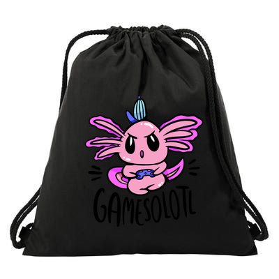 Axolotl Gamesolotl Funny Gamer Video Games Drawstring Bag