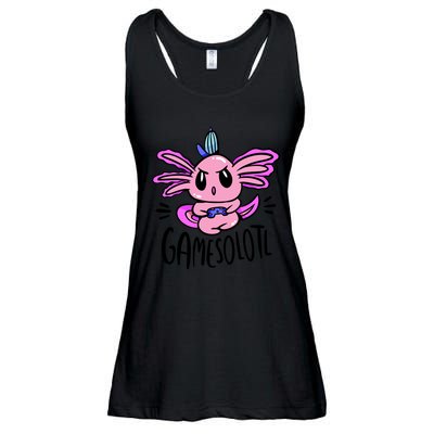 Axolotl Gamesolotl Funny Gamer Video Games Ladies Essential Flowy Tank