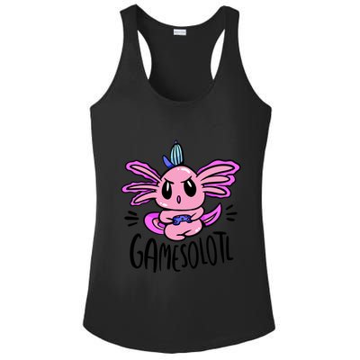 Axolotl Gamesolotl Funny Gamer Video Games Ladies PosiCharge Competitor Racerback Tank