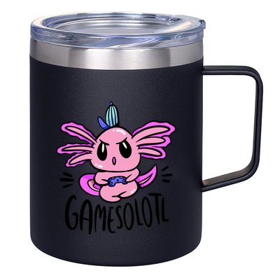 Axolotl Gamesolotl Funny Gamer Video Games 12oz Stainless Steel Coffee Mug