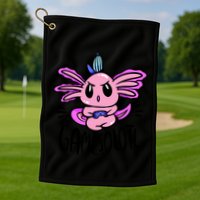 Axolotl Gamesolotl Funny Gamer Video Games Golf Towel