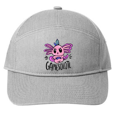 Axolotl Gamesolotl Funny Gamer Video Games 7-Panel Snapback Hat