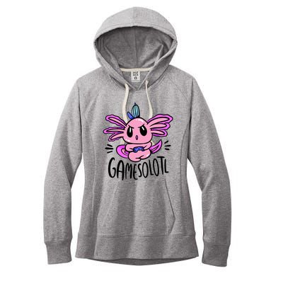 Axolotl Gamesolotl Funny Gamer Video Games Women's Fleece Hoodie