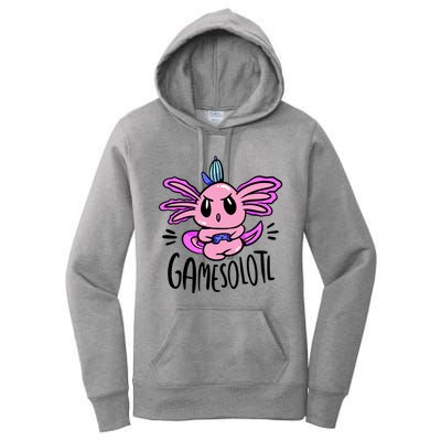 Axolotl Gamesolotl Funny Gamer Video Games Women's Pullover Hoodie