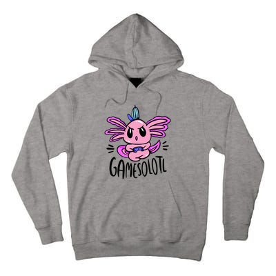 Axolotl Gamesolotl Funny Gamer Video Games Tall Hoodie